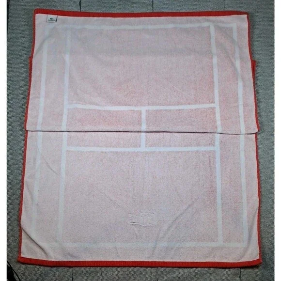 Lacoste Red/Orange Block Stripe Logo 36"x64" Beach Towel - Picture 5 of 5